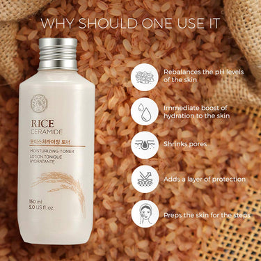 The Face Shop Rice & Ceramide Moisturizing Face Toner Enriched With Rice Extracts To Brighten The Skin | Suits All Skin Types |Hydrating Face Toner For Glowing Skin, Korean Skin Care products,150ml